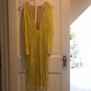 Bright yellow pencil dress